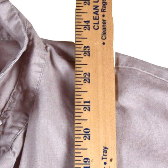 H&M Cropped Wide Sleeve Linen Cotton Blend Shirt Blouse Size Small Dusty Mauve - Picture 6 of 8